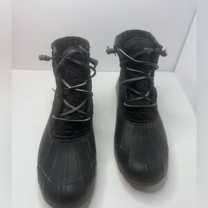 Sperry Black Quilted Duck Boots Size 9.5